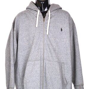 Polo Ralph Lauren Men's Size 2XB Grey Full Zip Hoodie Sweatshirt